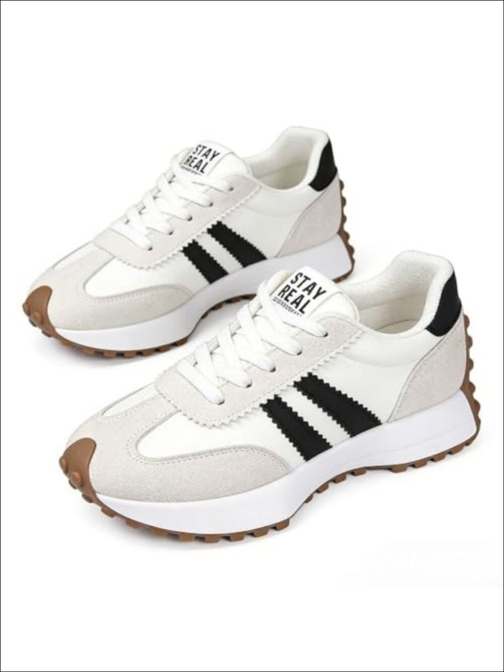 Thick Sole Fashion Sneakers Breathable Comfortable Walking Shoes Lace-Up